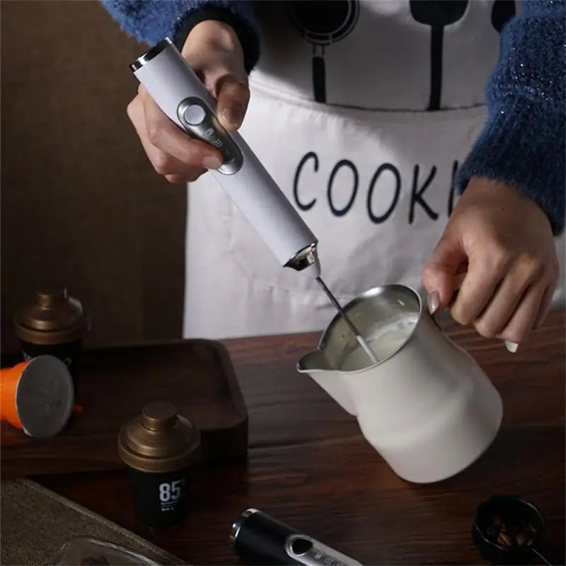 Wireless Electric Milk Frother Whisk Egg Beater USB Rechargeable